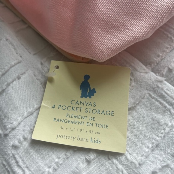 Pottery Barn Kids Canvas 4 Pocket Hanging Storage Pink NWT - Picture 6 of 7